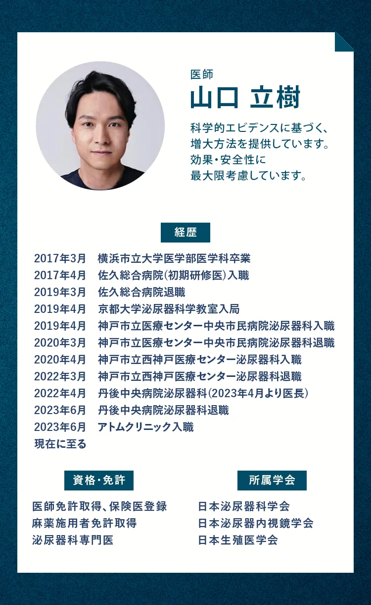 医師 山口立樹の経歴